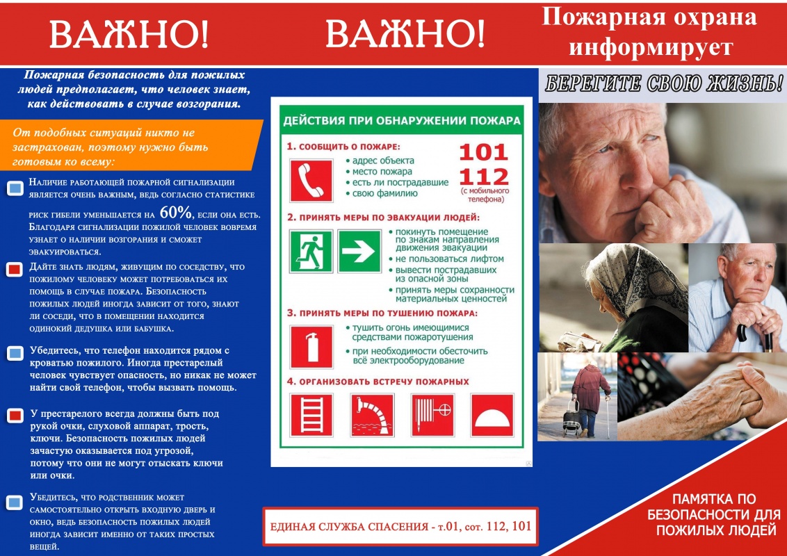 Памятка по пожарной безопасности для пожилых людей!